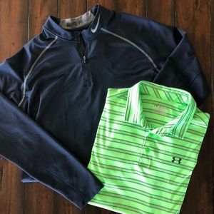 Nike Pro Dri-fit 3/4 zip & UA Polo